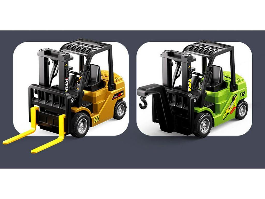 1:64 Alloy Mini Remote Control Forklift Crane Toy with Bluetooth Mobile Control