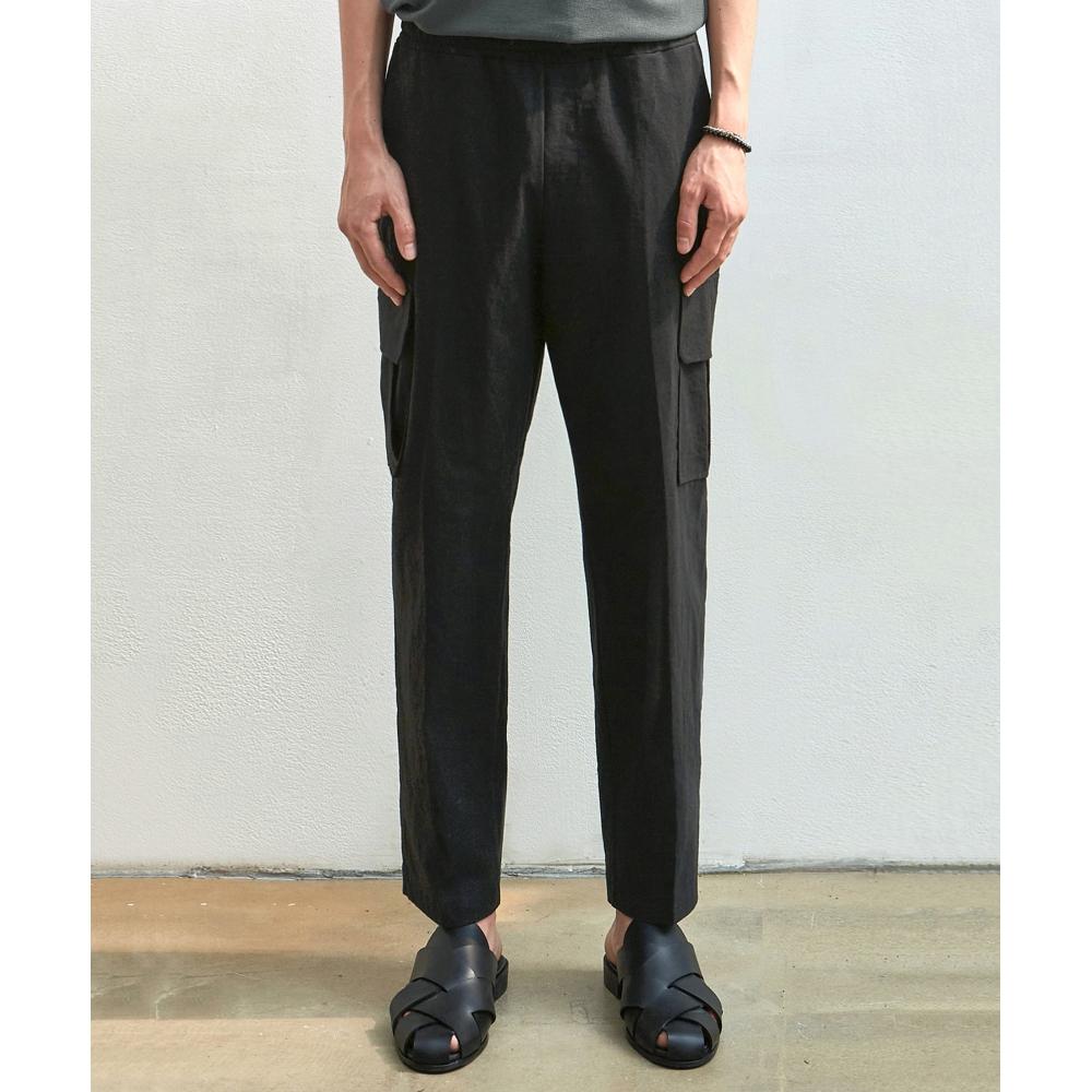 

NICKNICOLE Льняные брюки каргоЧерный