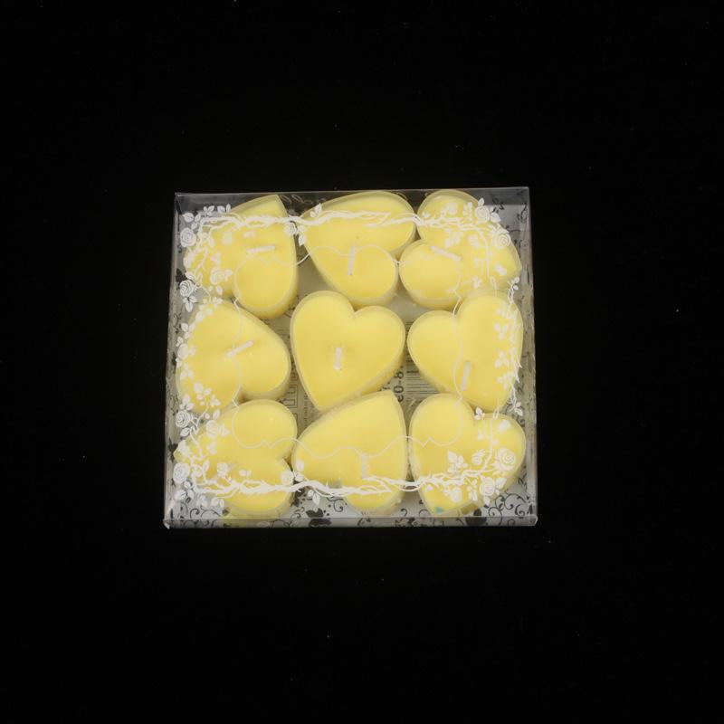 Heart-Shaped Candles for Romantic Proposals - Set of 9 with Love Words and Pictures