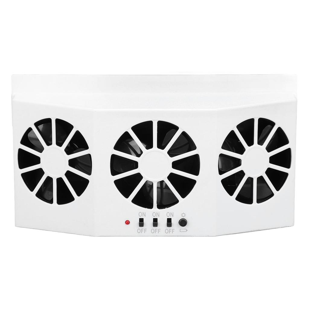 Car Exhaust Fan Solar Powered 3 Fans Ventilation Cooling Odor and Humidity Removal Auto Ventilator