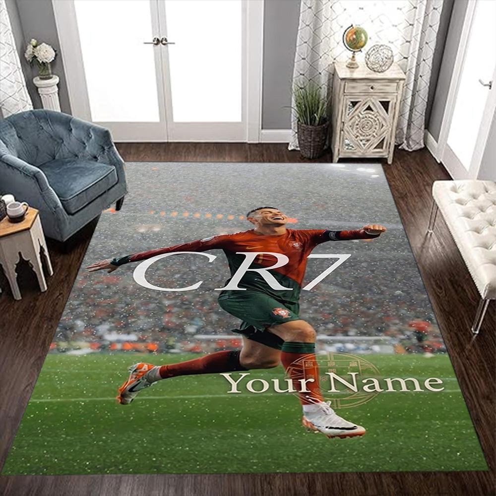 Cristiano Ronaldo (102) Customized Name Floor Rug Office Rug Design for Balcony Kitchen Decorate Room Playrooms Anti-slip Rug Decorate Offices