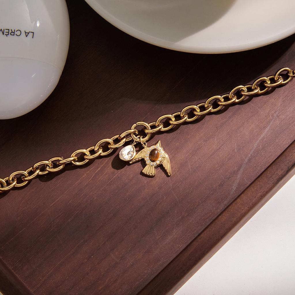 Yori Stylish Flying Bird Series Tiger Eye Dove Bracelet Waterproof Stainless Steel Y2K Trendy Jewelry Gift 2026 New