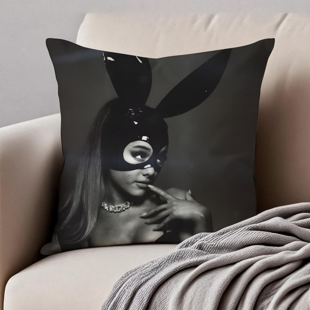 actress AAriana Grande Cushion Cover Pillowcase Antidustmite Invisible Zipper Short Plush Sofa Cushion