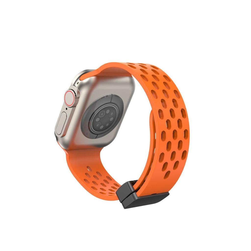 Silikon Uhrenarmband für Apple Watch- Atmungsaktive Magnetische Faltschließe Sport Uhrenarmband für iWatch Ultra/9/8/7/6/5/4/3/2/1/se/2022 49mm 45mm 44mm