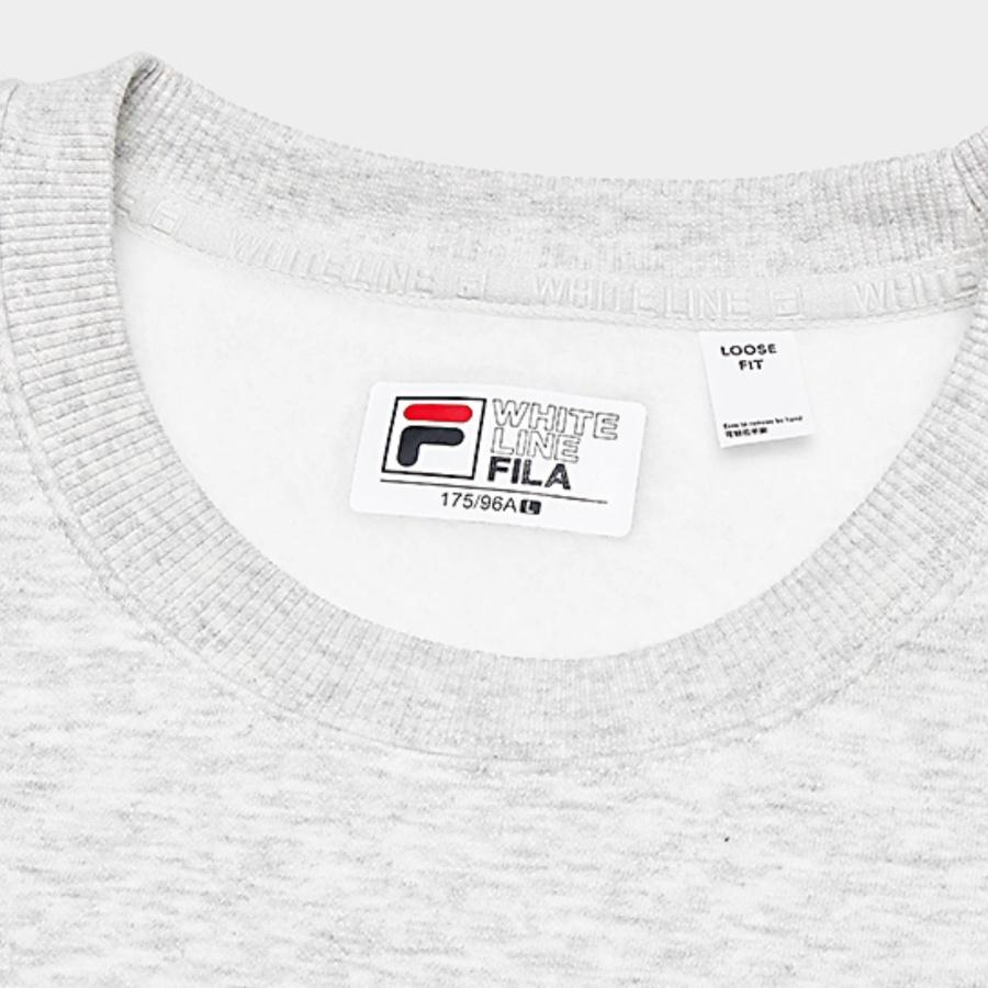 Fila ORIGINALE Crew Neck Pullover Loose Fit Fleece Lined Sweatshirt Unisex Moon Whisper Heather Gray F51M449204F-MG