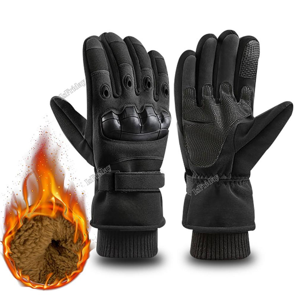 Full Finger Winter Warm Tactical Gloves Military Combat Touch Screen Thermal Gloves Outdoor Use Skiing Hunting Guard Gloves Men