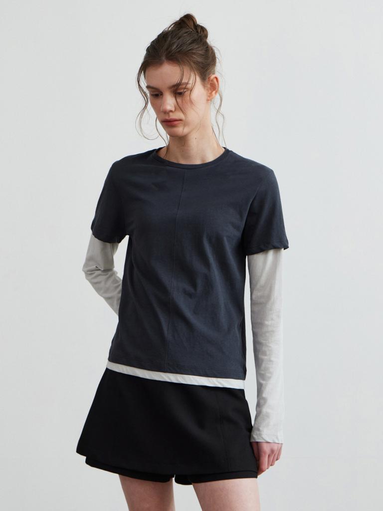 Leusejiem Half Layered Long Sleeve T-Shirt - 3 Colors