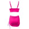 Women's  Color Swimsuit Looks Slimmer Than The Base Mesh Drawstring, Trimmed Top And Pants Two-piece Set