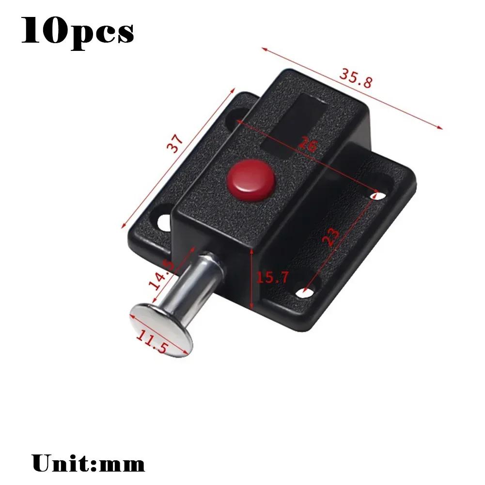 10pcs Cabinet Push Button Spring Latch Plastic Spring Pins Automatic Door Bolt Latches Lock Anti-theft Door Furniture Hardware