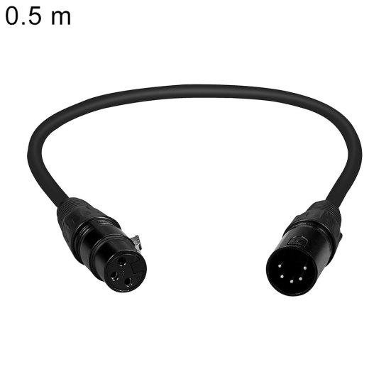 0.5/1/3/2m XLR 3 Pin Female to 5 Pin Male XLR Cable for Microphone Stage Light