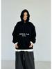 Becabeau Winter Korean-Style Loose Plus-Size Casual Letter Hooded Fleece Sweatshirt