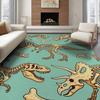 Tapis Area Imprimé Squelette de Dinosaure Dessin Animé T-Rex Fossile Tapis de Jeu pour Enfants Doux Antidérapant Thème Dino pour Salon Chambre à Coucher