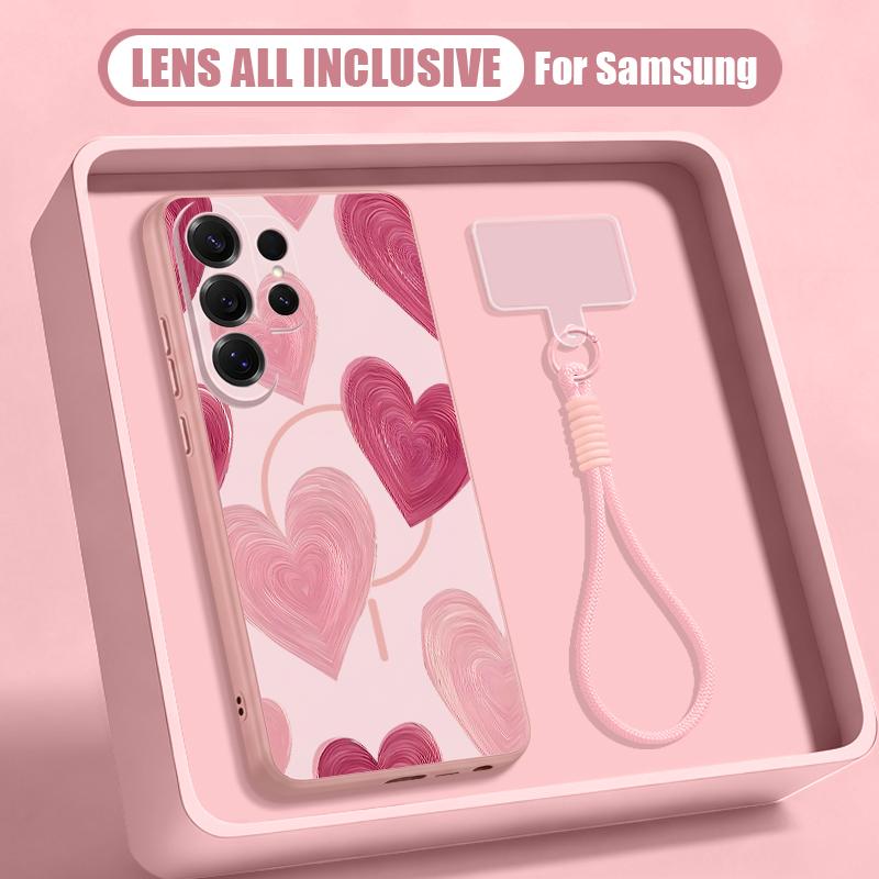 Marble Pattern Hand Strap Case For Samsung S26 Ultra S25 FE S24 S24 Plus A57 A37 A17 A56 A36 A16 A55 A35 A15 A54 5G Hybrid Magnetic Matte Cover