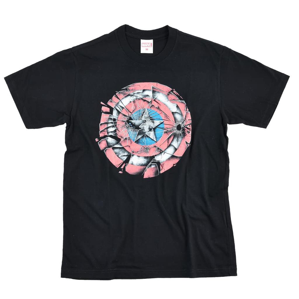 EVERSOUL Marvel Short Sleeve T-Shirt, Captain America, Avengers, Venom, Hulk, American Comic Book Merchandise, Men's, Black, XL Size [Parallel Import]