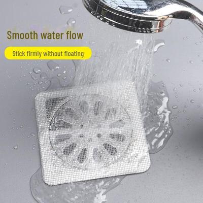 Bathroom Hair Filter Stickers - Anti-Clog Self-Adhesive Mesh for Floor Drains and Toilets