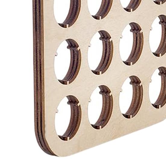 16-Slot Bottle Cap Organizer Wooden Beer Cap Display Stand Square Bottle Cap Coaster for Beer Cap Collection Home Decor Bar Display