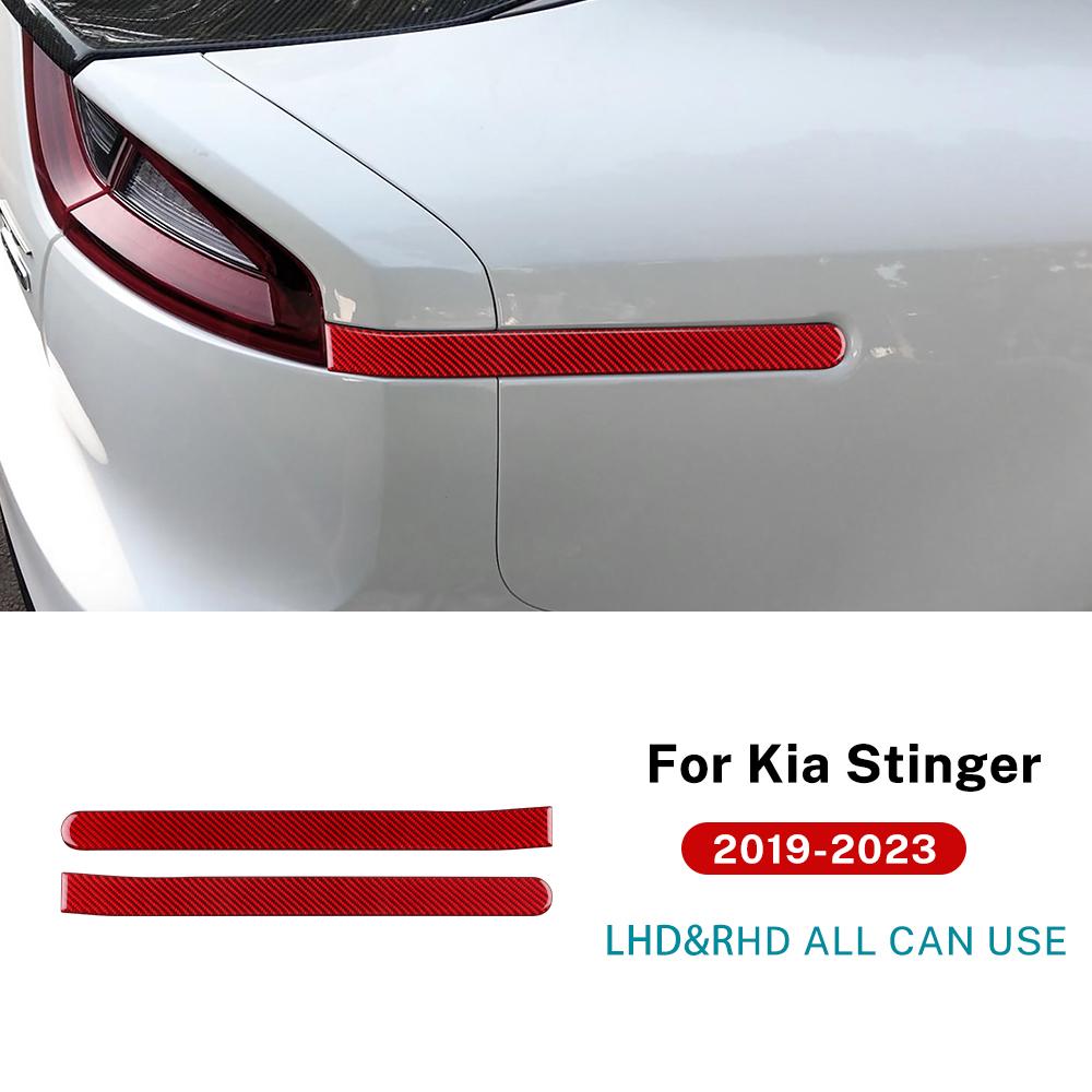Real Soft Carbon Fiber Sticker For Kia Stinger 2019 2020 2025 2025 2025 LHD RHD Car Rear Brake Light Strip Trim Accessories