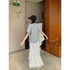 Plus Size Women's Korean Style Two-Piece: Printed Short Sleeve T-shirt & High Waist A-line Skirt