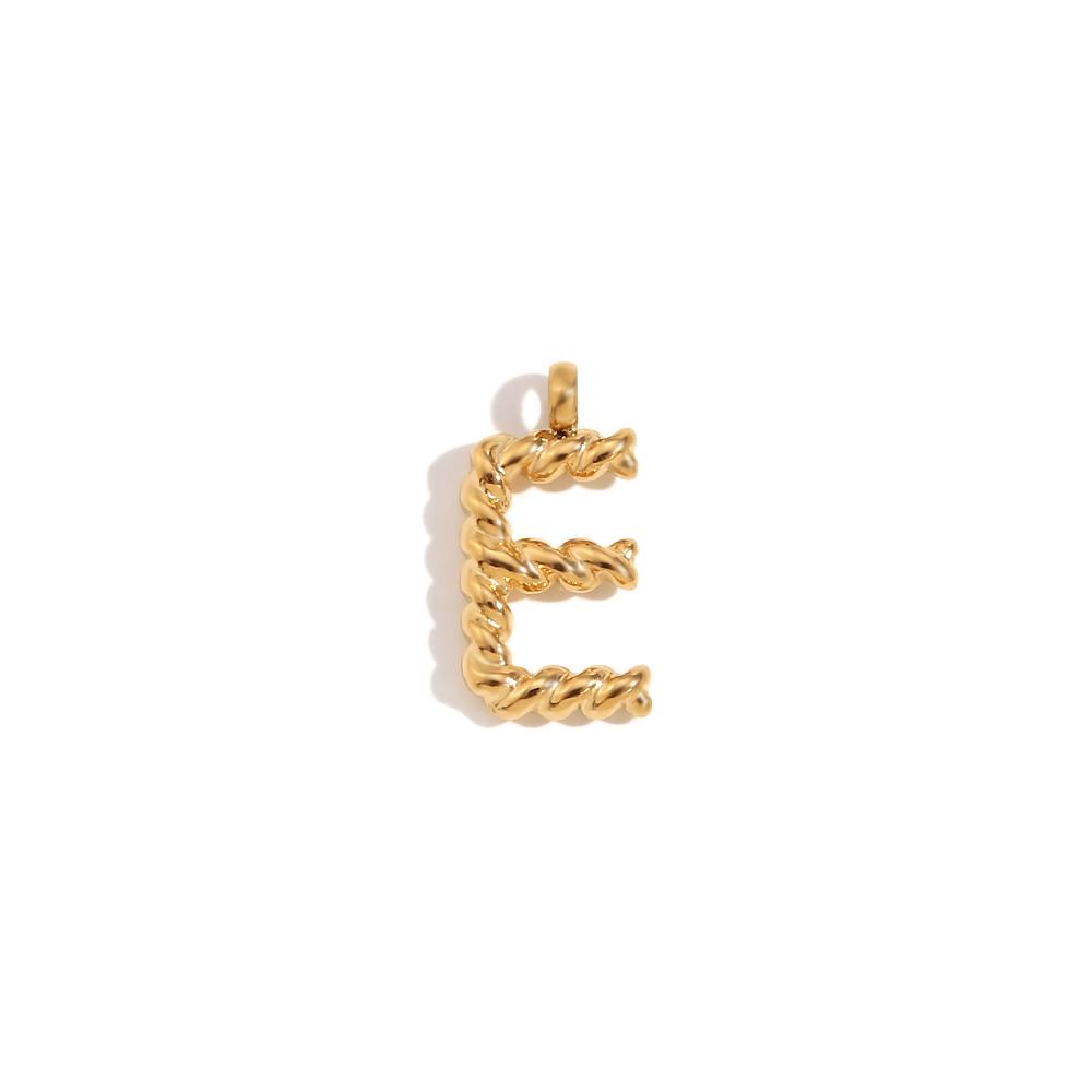 MamacitaSlay DIY Classic Mini Twist Initial Letters Stainless Steel Charms For Jewelry Gold Plated Waterproof Decoden Charms
