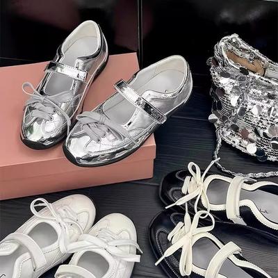 Cowhide Version Retro Inner Height Increase Fashion Ballet Women's Shoes Spring New Casual Sports Small Leather Shoes Mary Jane Shoes