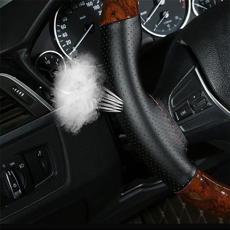 38cm Wooden Pattern Steering Wheel Cover Universal Braiding Leather Car Wheel Cover Sports Style Covers For Steering Wheel