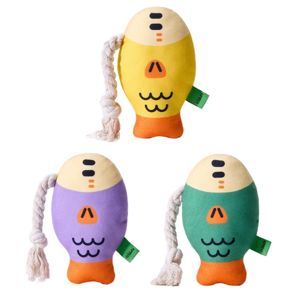 Fish Shaped Dog Squeaky Toy Plush Grind Teeth Toy Cute Chew Play Toy  for Relieve Boredom