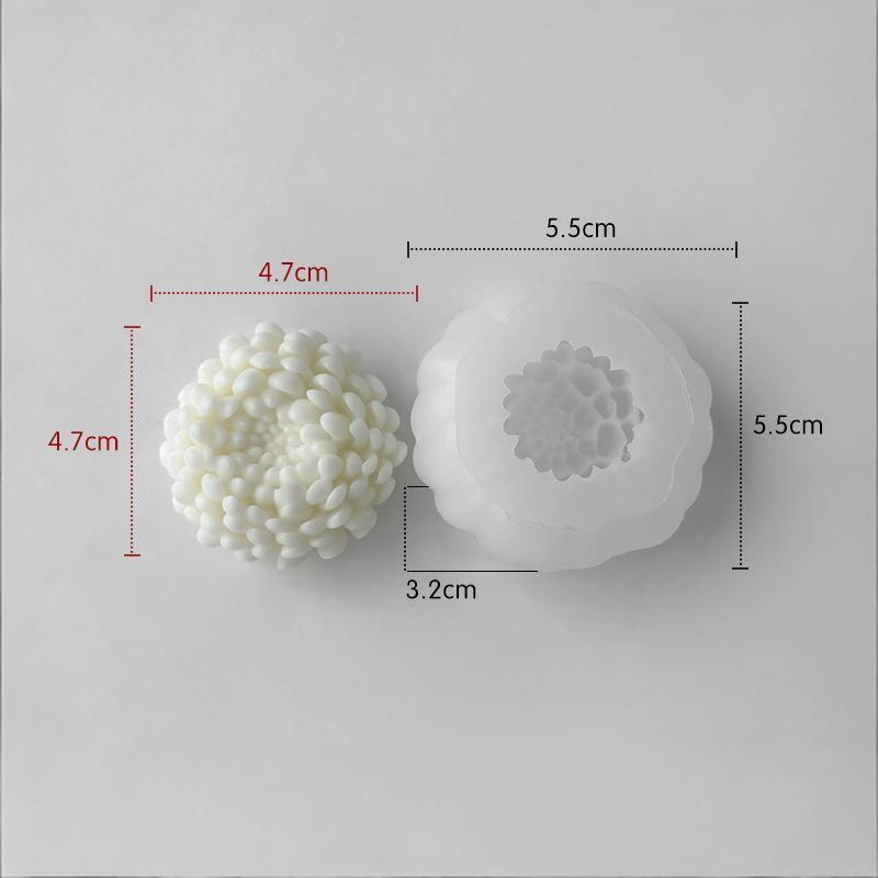 

Floral Aromatherapy Candle Silicone Mold With Chrysanthemum Resin Plaster Diffuser Stone Soap Mould For Creative Decoration S