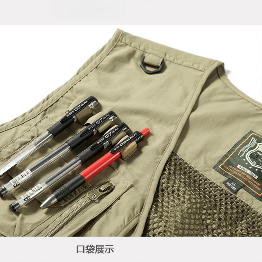 Four Season Outdoor Workwear Vest Men's Multi Pocket Camisole Thin Fishing Photography Versatile Vest Jacket