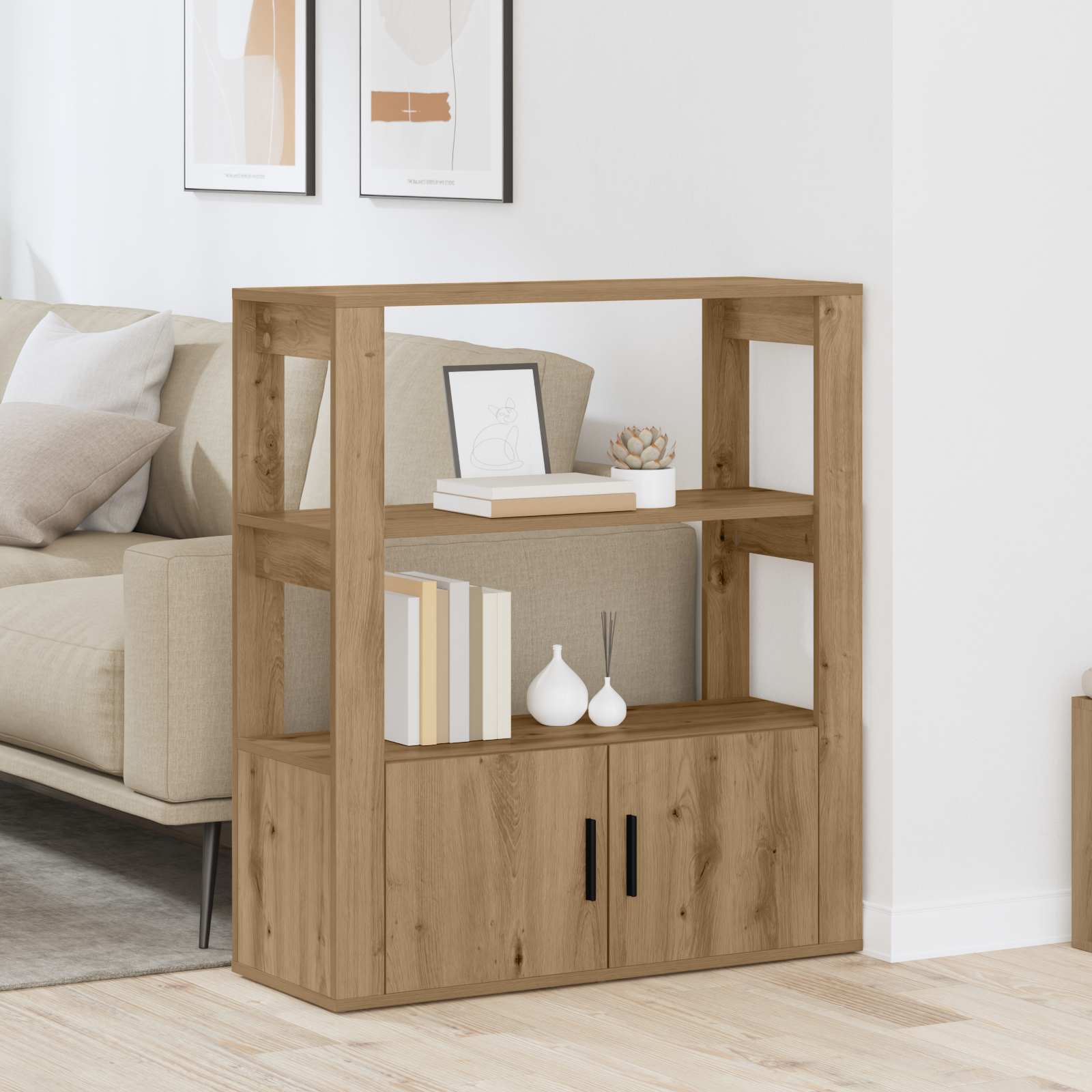 vidaXL Sideboard Artisan-Eiche 30 x 80 x 90 cm Holzwerkstoff braun