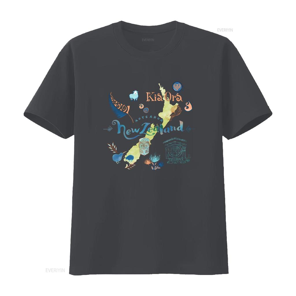 New Zealand Travel T shirt Kiwi Bird Maori ArT Aotearoa NZ Backpacking Trip Oceania Wildlife Fern Hand lettering vintage Unisex