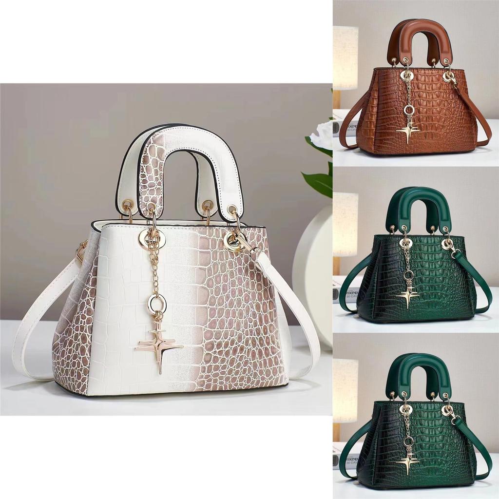 Crocodile Pattern Fashion Women's Handbag Large Capacity Soft Leather Atmospheric Middle-aged Mom Bag