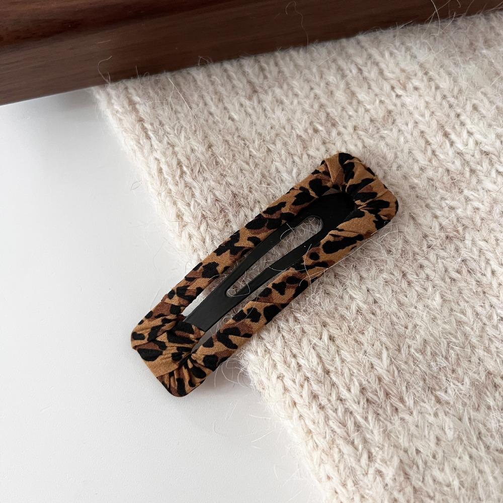 Leopard Print Hairpin Water Drop Barrette Fashion Hair Clip  Headdress