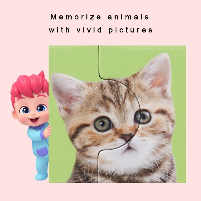 Vyrobeno v Koreji, certifikováno KC – Korejské puzzle se skutečnými zvířaty Bebefinn (4 kusy × 4 vzory)