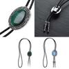 Native American Bolo Tie Necklace Western Alloy Lace Buckle for Wedding Party Fashion Event