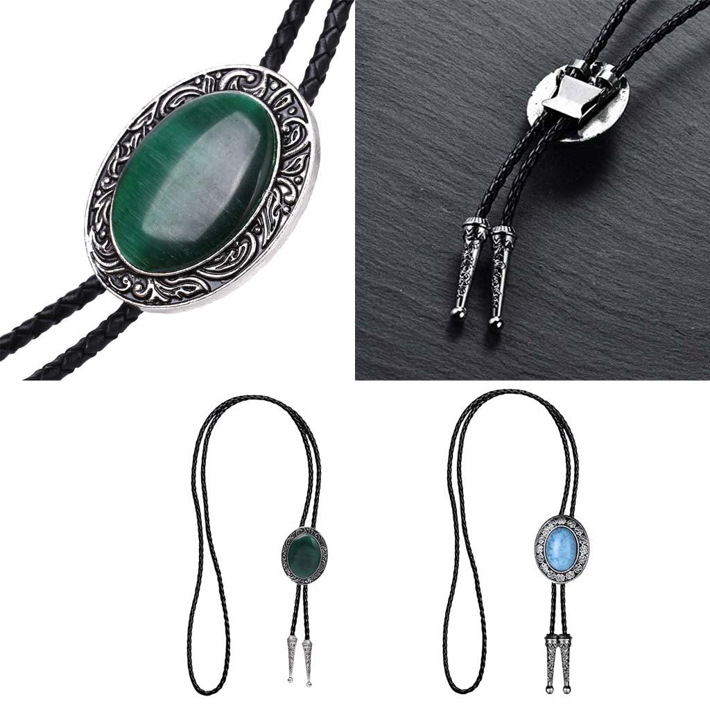 Native American Bolo Tie Necklace Western Alloy Lace Buckle for Wedding Party Fashion Event