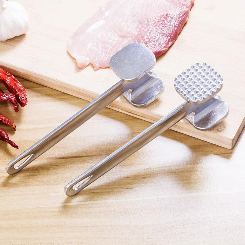 Household Aluminum Alloy Tenderizer Meat Hammer Tool Steak Metal Hammer Double-Sided Meat Grinder Kitchen Cooking Hammers