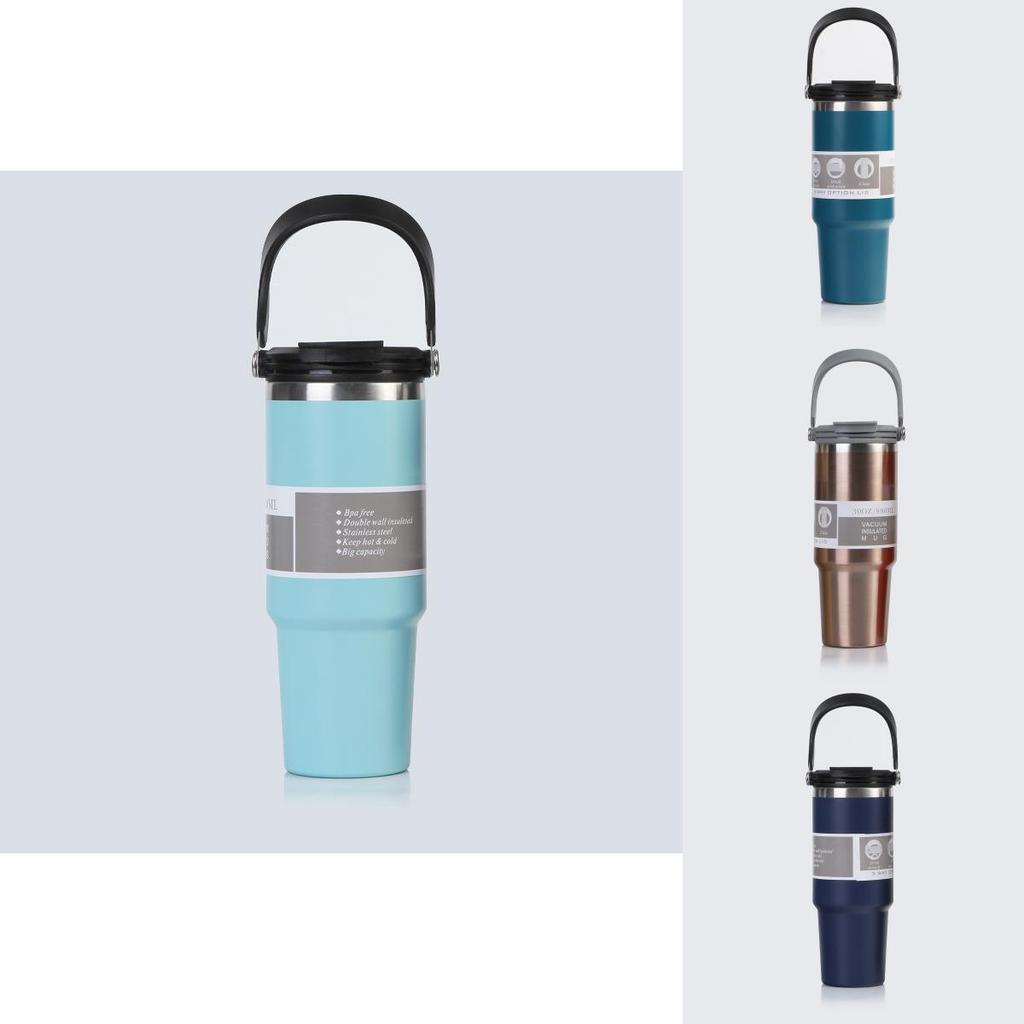 Premium 30oz 20oz Stainless Steel Car Cup Vacuum Insulated Coffee Mug With Straw