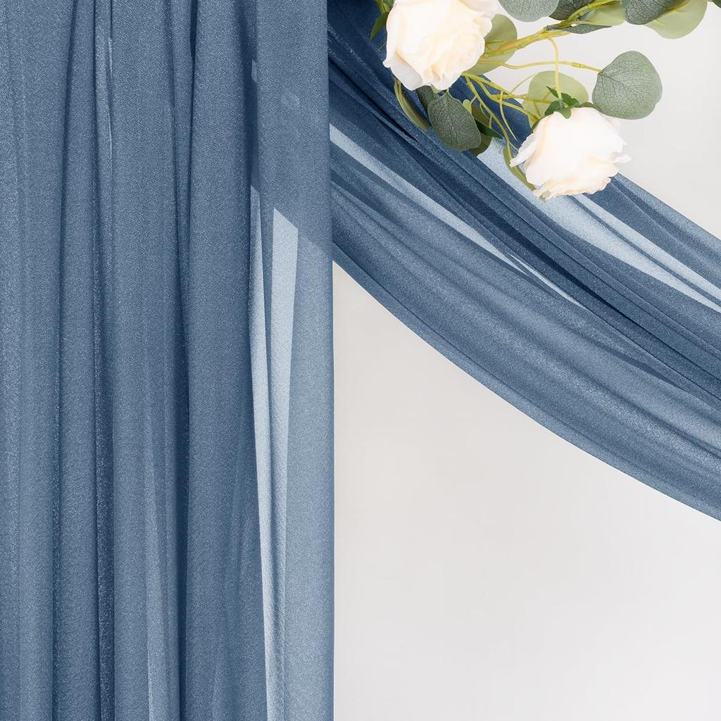 1PC Sage Green Chiffon Backdrop Curtains, Sheer Fabric Backdrop Drapes Drapes for Bridal Shower Wedding Arch Party Decoration