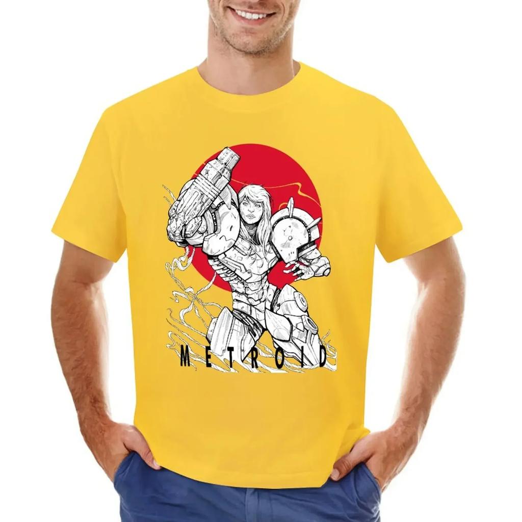Metroid 22 T-shirt anime Blouse blacks men clothings