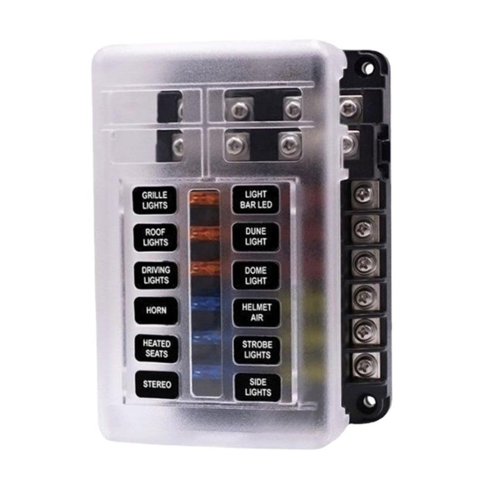 Block & Warning Indicator Marine FuseBox Power Distribution 12V 32V Bus Bar Car Kit  Car Auto Boat