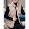 Light Purple Quilted Vest for Women - Chic, Warm, Sleeveless Polyester Top with Zipper Closure for Spring/Fall