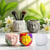 Silicone Planter Mold Double Girl Face Shape Flowerpot Molds for Resin Cement Concrete Unique Plant Containers Gifts