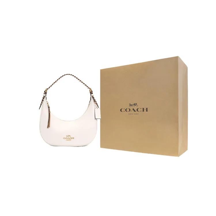 COACH Bailey Refined Pebbled Leather Smooth Leather Hobo Bag , Shoulder Bag , Handbag Large Women's White (Unisex) Shoulder Bags