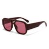  Fashion Women Double Bridges Square Sunglasses Candy Color Retro Wide Legs Men Sun Glasses Shades UV400