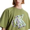 Calvin Klein Jeans Oversized Letter Print Crew Neck Short Sleeve T-Shirt Men Tops Green J30J325201-L9N