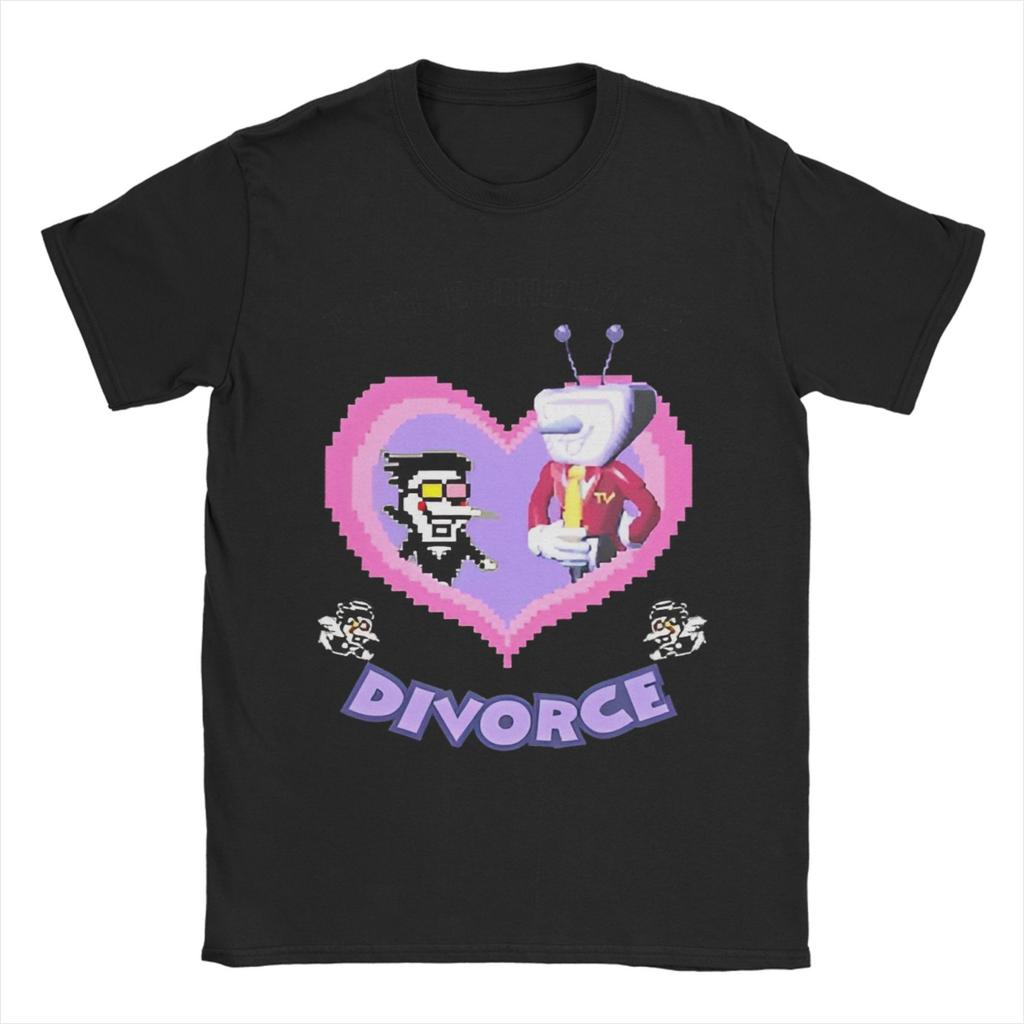 Men Women Spamton and Tenna Child of Divorce Deltarune Game T Shirt Pure Cotton Graphic Printing Tee Shirts  Clothing Outfits