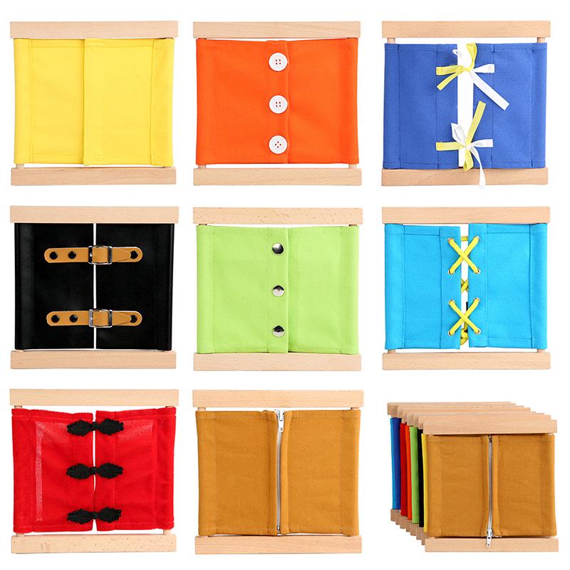 Children's Educational Wooden Game Set: 8 Fun Dressing and Life Skills Activities for Early Learning