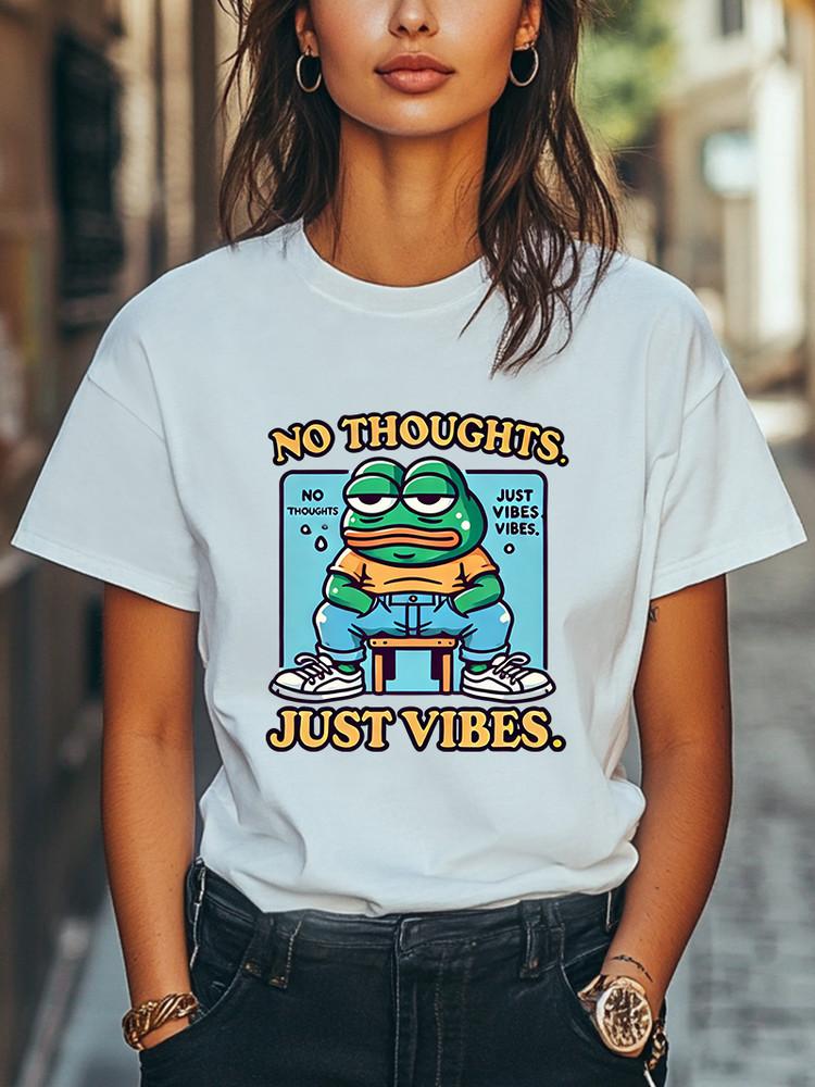 Funny  No Thoughts, Just Vibes  Frog T-Shirt Meme Men Women Unisex T-Shirt Unisex T-Shirt XXL