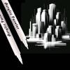 3/12pcs White Art Brush Acrylic White Paint Marker Pens, Medium Tip, Suitable For Rock Painting, Stone, Glass, Wood, Ceramics