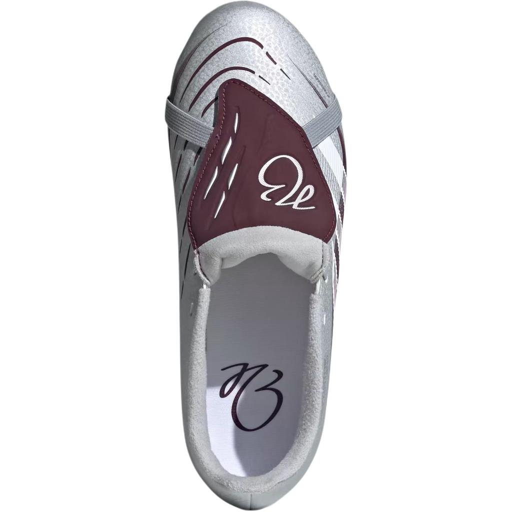 Adidas Jude Bellingham X Predator 24 League Foldover Tongue FG MG K Chrome Dream Kids Sneakers Silver Silver-Metallic Legacy-Burgundy JQ2902